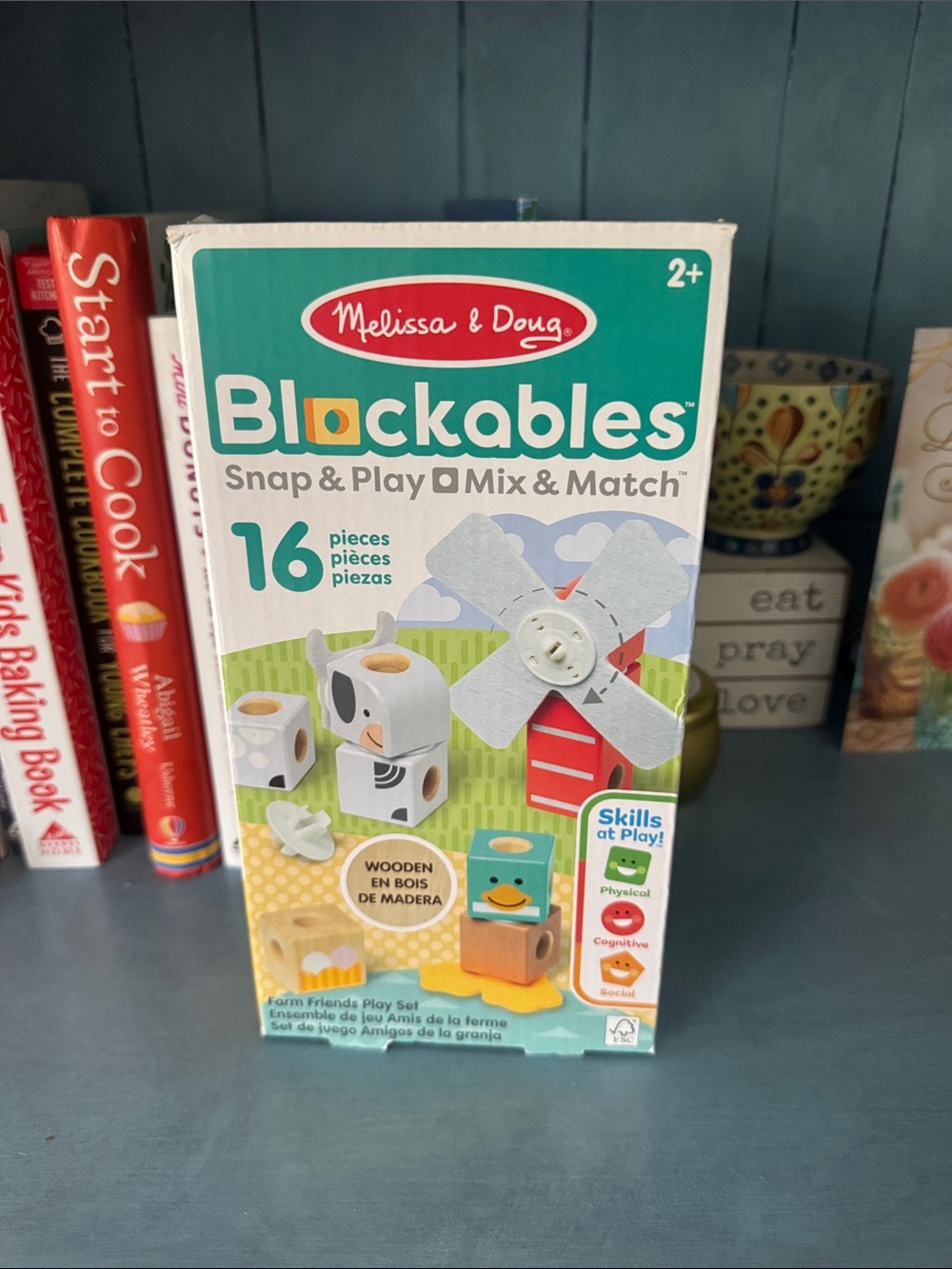 Melissa & Doug Blockables Snap & Play Farm Set - Green/White